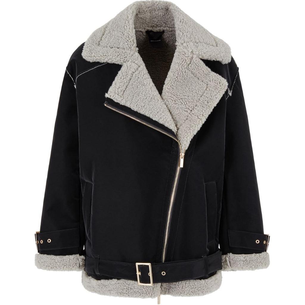 

Куртка с застежкой-молнией и отделкой из искусственного меха Armani Exchange, черный