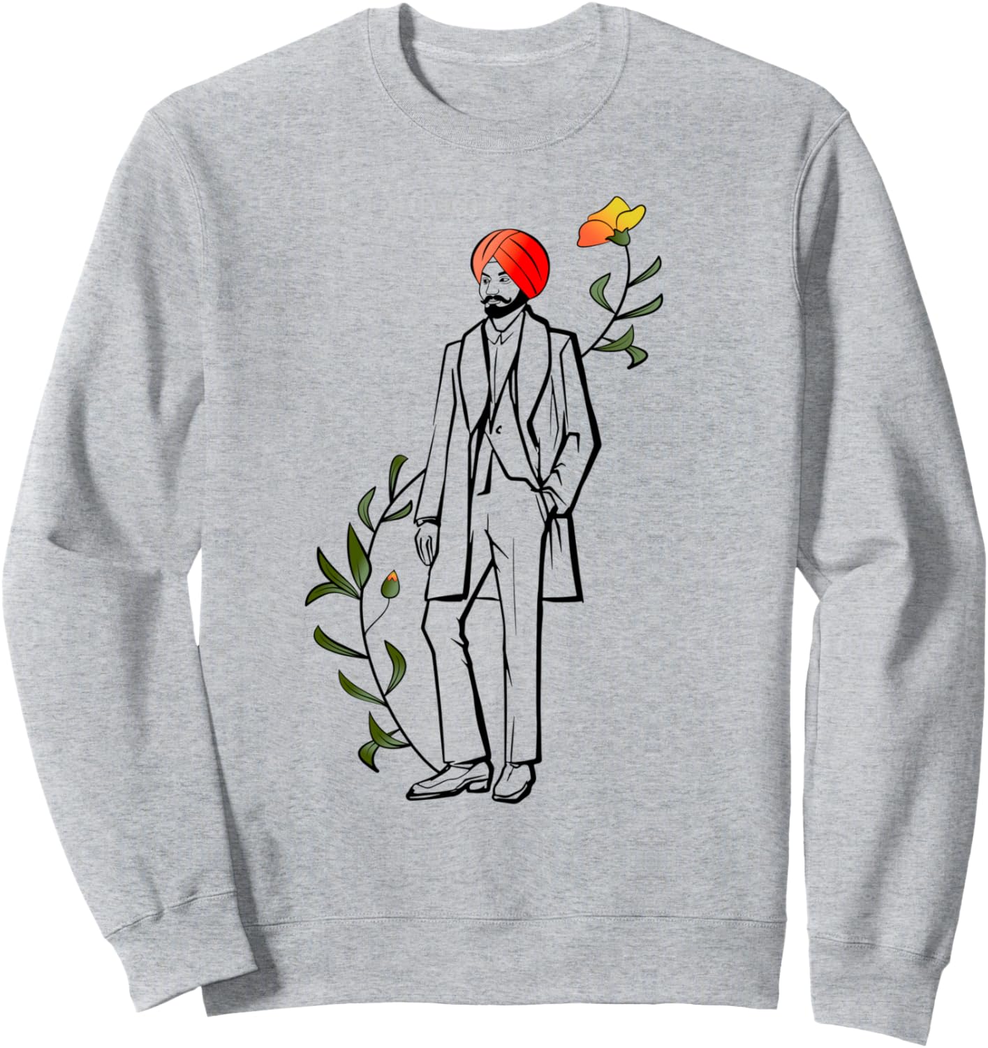 

Толстовка Turbanator от Кевина Гуммана (одежда в стиле пенджабского кантри с графическими принтами) Coraggiouk, серый