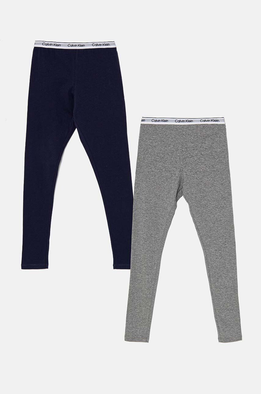 

Детские хлопковые леггинсы Calvin Klein Underwear, 2 шт, серый