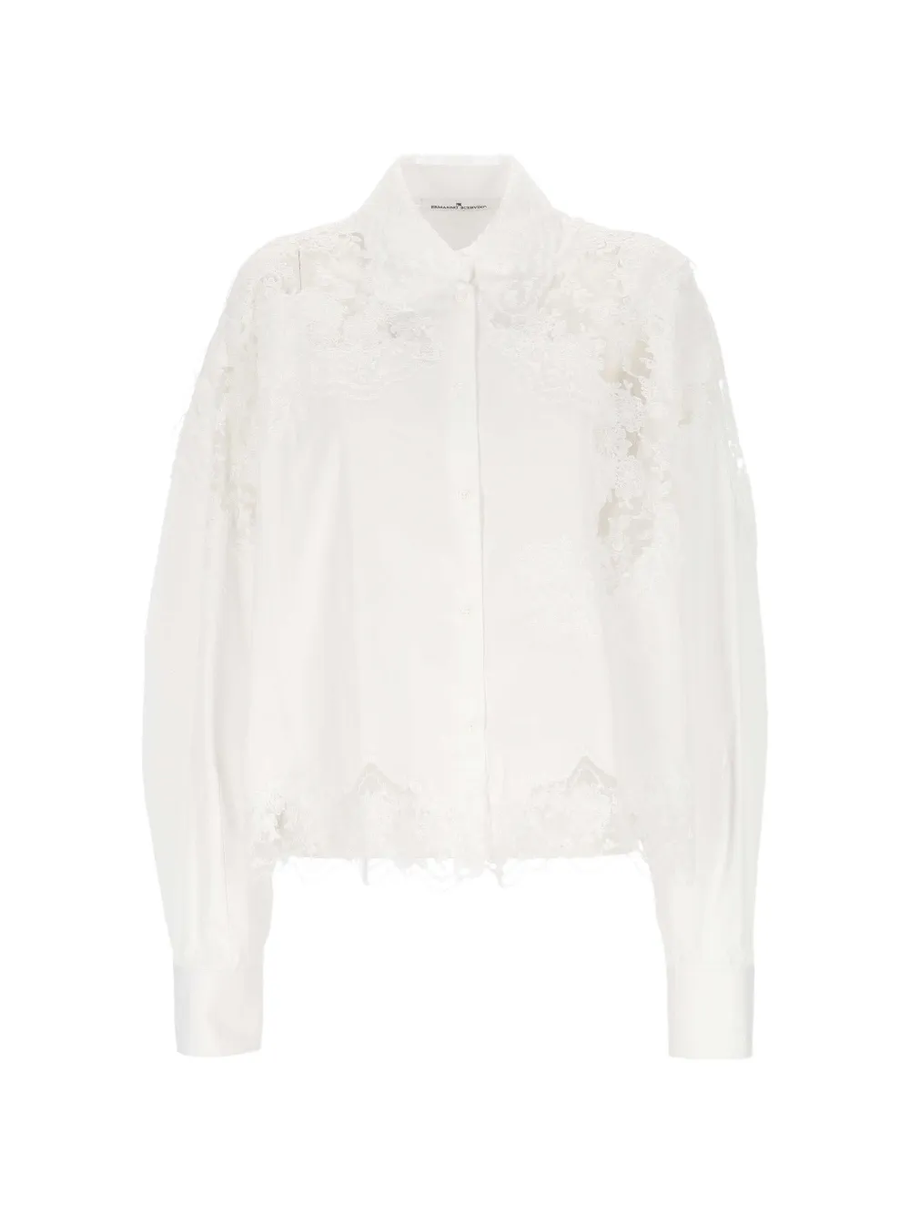 

Рубашка с кружевной отделкой Ermanno Scervino, белый