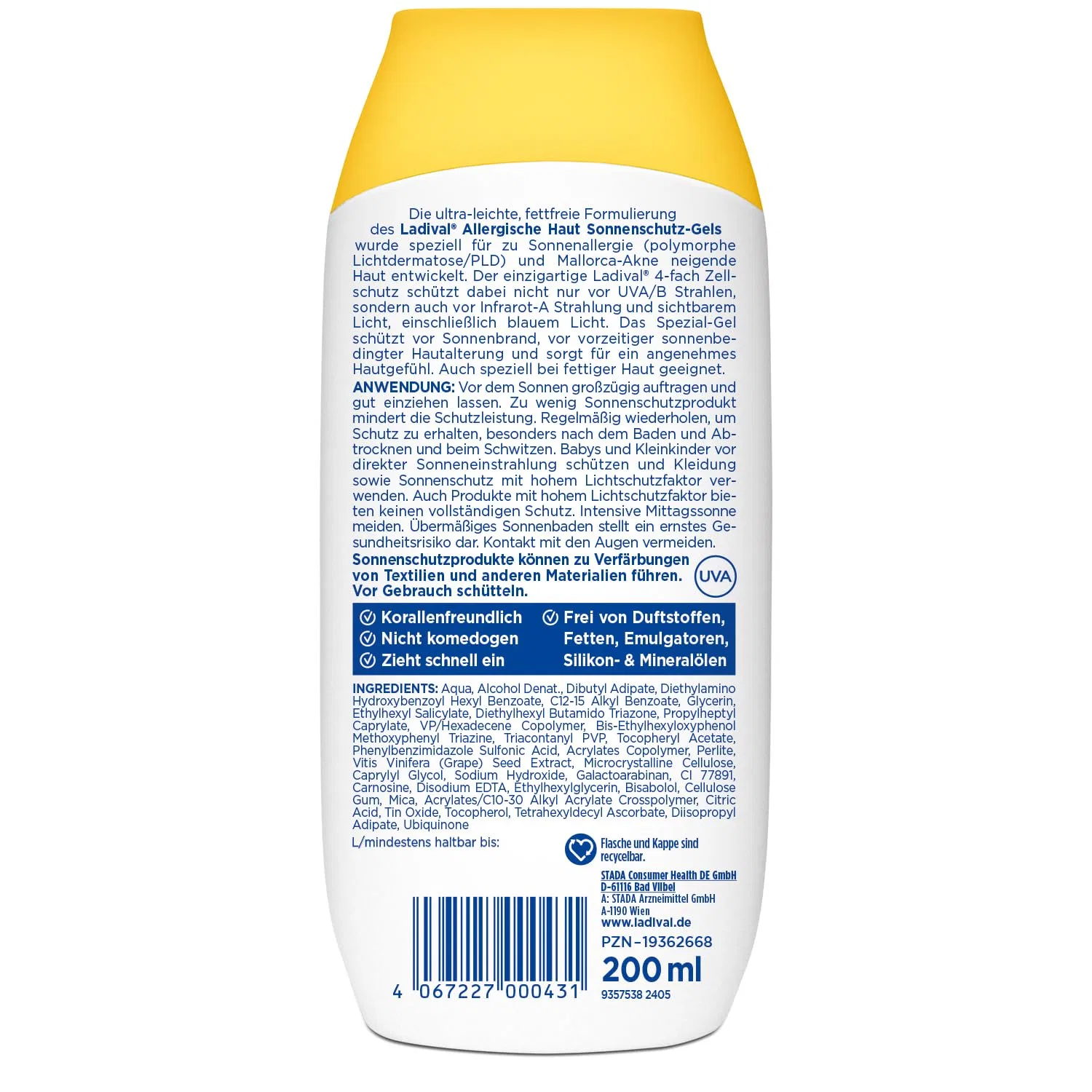 Солнцезащитный гель SPF 50+ «Allergic Skin» от Ladival Ladival — фото 2