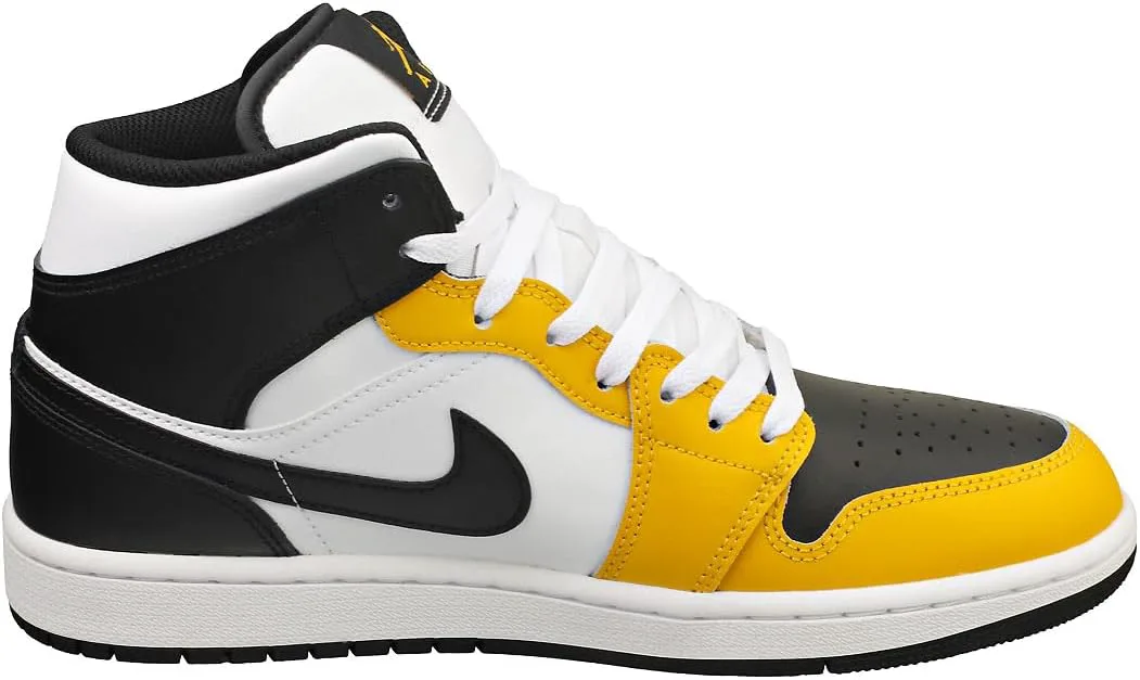Мужские кроссовки Nike Air Jordan 1 Mid, желтый/белый — фото 2