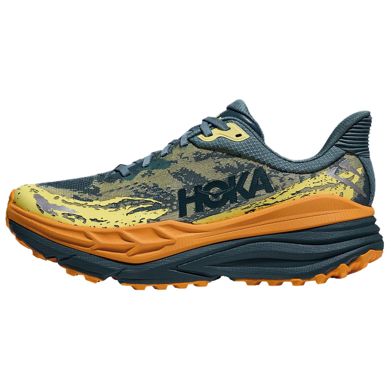 

Hoka One One Мужские износостойкие низкие беговые кроссовки Stinson 7, зеленые, оранжевые и желтые