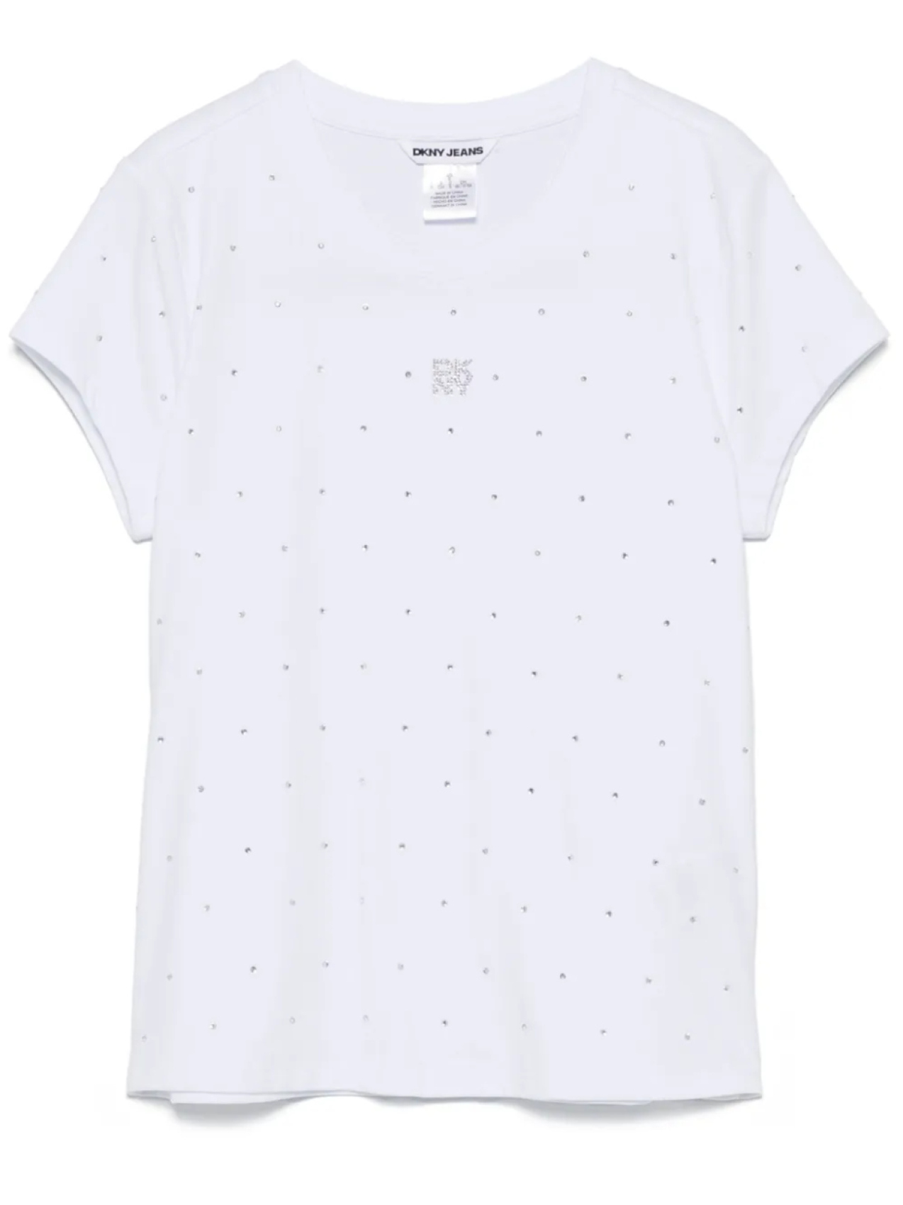 

Футболка, украшенная стразами DKNY, белый