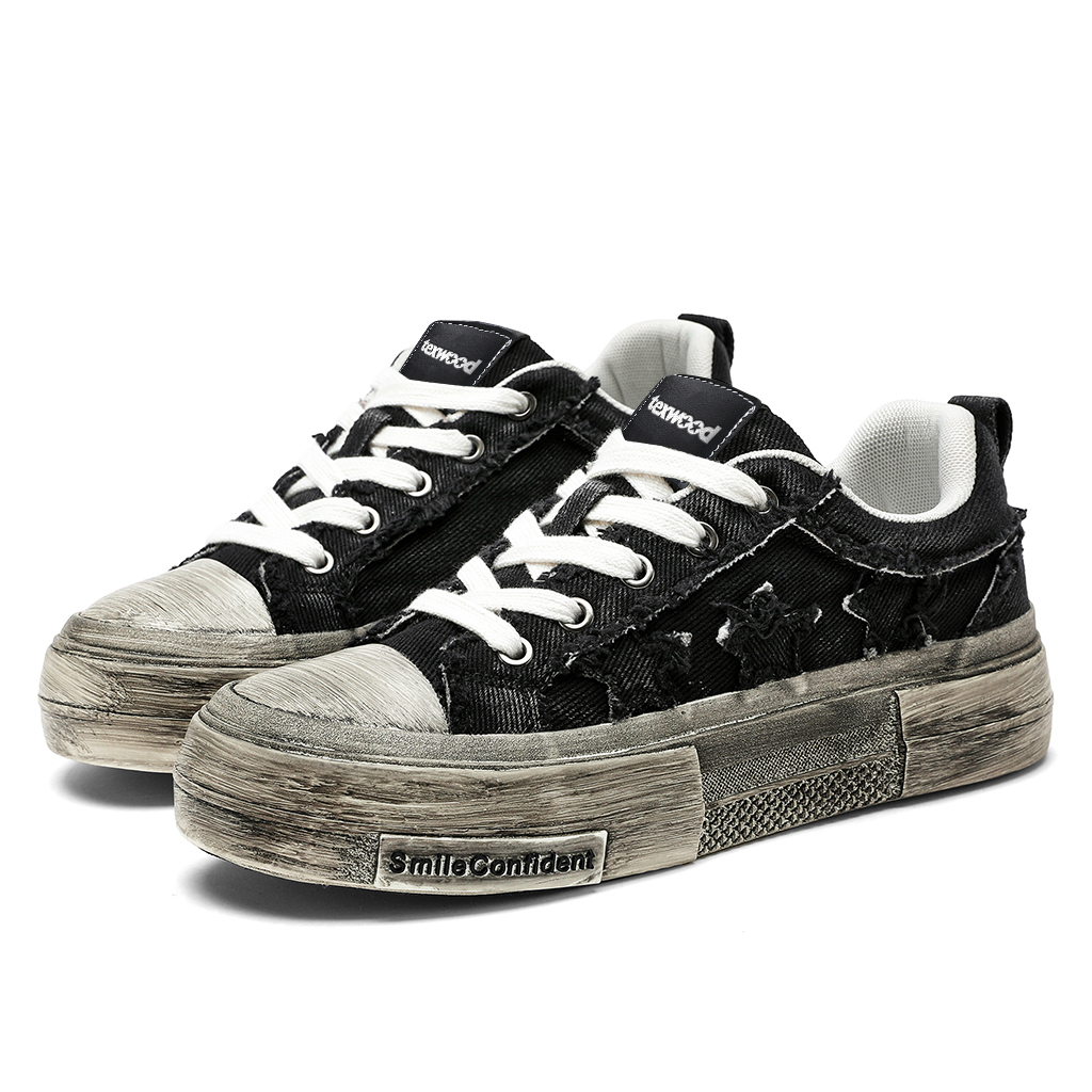 

TEXWOOD Кроссовки низкие мужские из холста черные, цвет Black