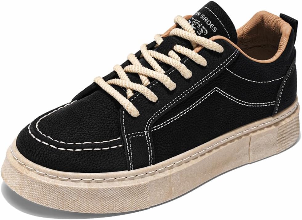 

Мужские модные кеды VAXAV с низким верхом из искусственной кожи для скейтборда, прогулок и вождения, черный