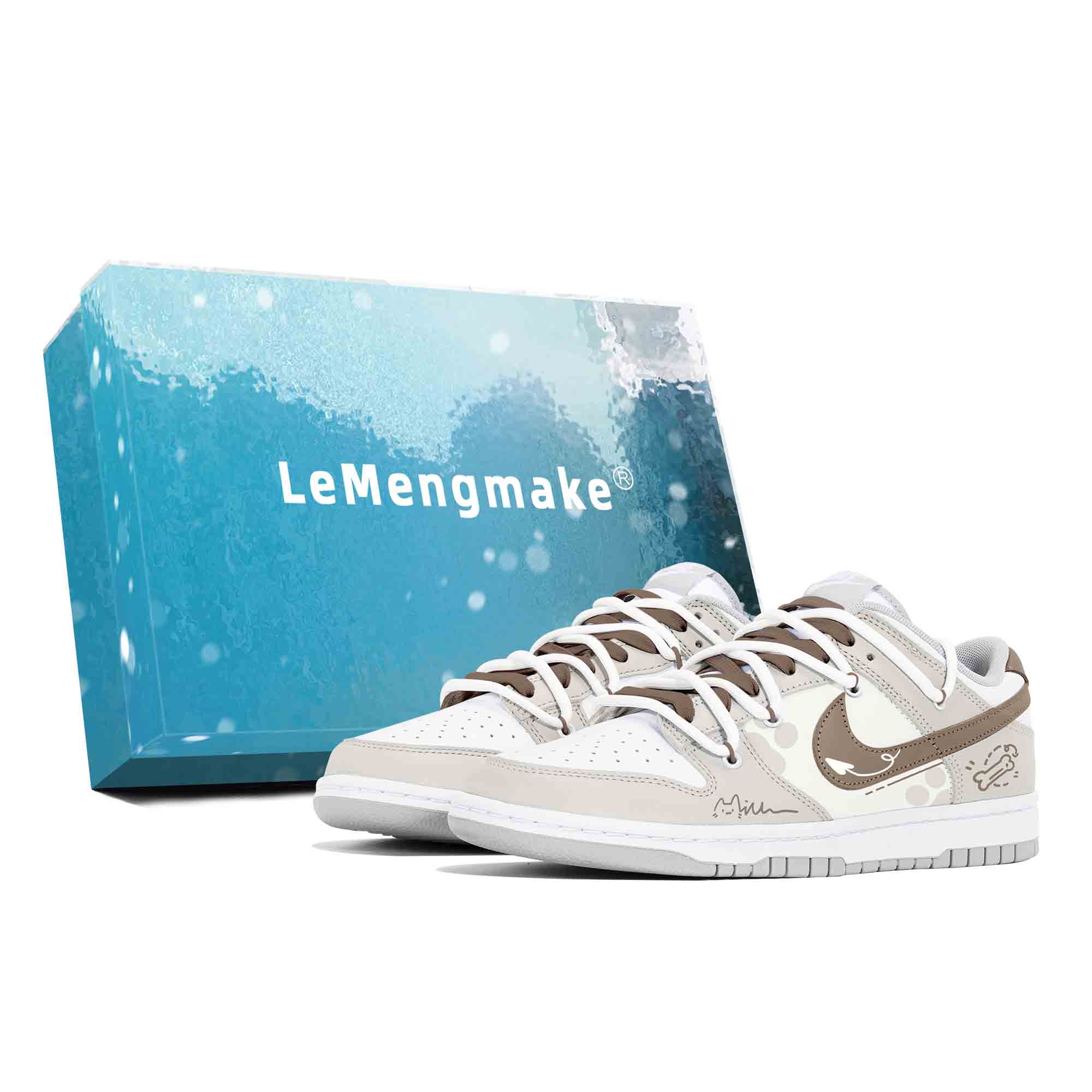 

Nike Износостойкие низкие кроссовки для скейтбординга Dunk, мужские, бежево-коричневые