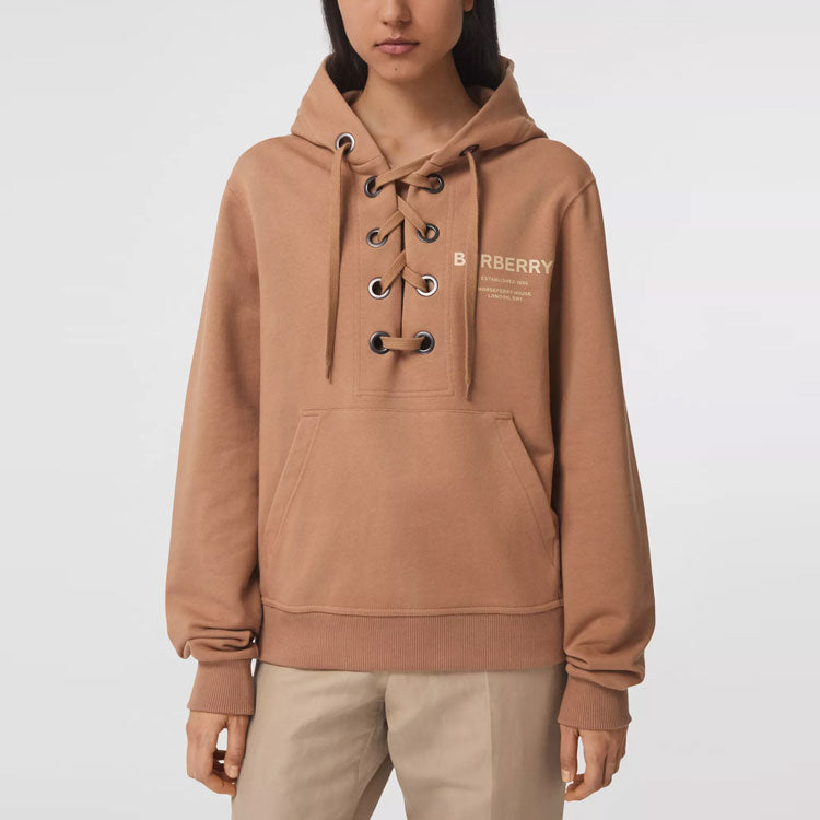 Толстовка (WMNS) Burberry SS21 Printing Cotton Loose Hoodie 80386901, кэмел — фото 4