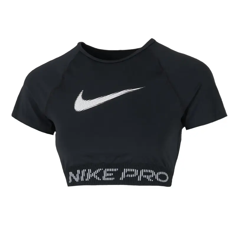 

Женская майка Pro Dri FIT с коротким рукавом и принтом Nike, черный