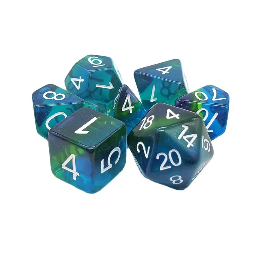 

Поли-комплект Ocean Bay с белым (7), Acrylic-Resin Dice - Gradient