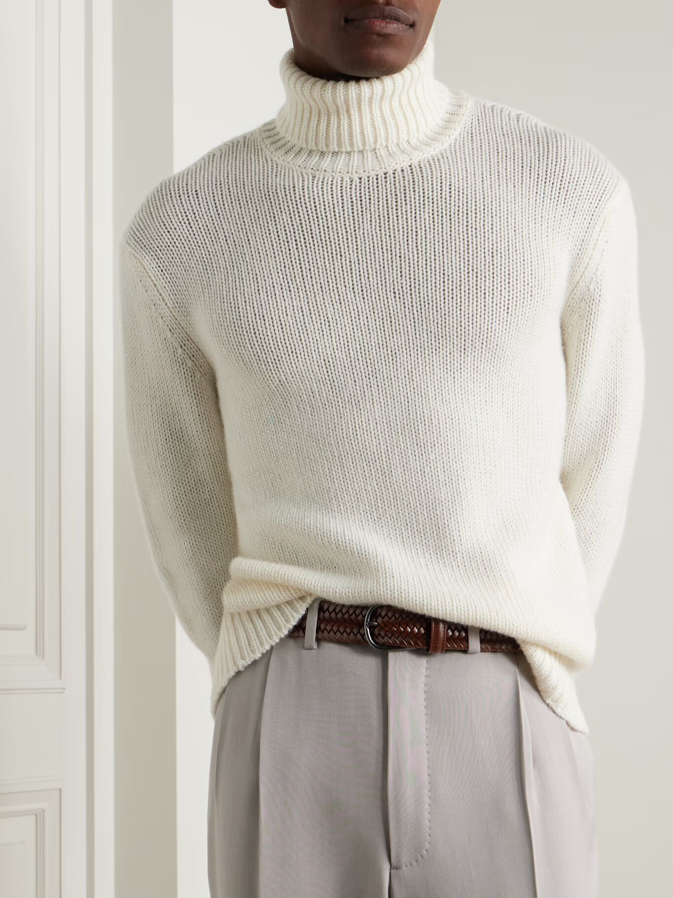 

Ремень из плетеной кожи шириной 3,5 см ANDERSON'S, коричневый