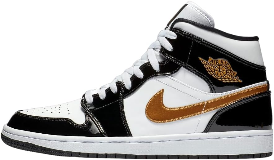 

Мужские кроссовки Air Jordan 1 High Nike, белый/черный/золотой