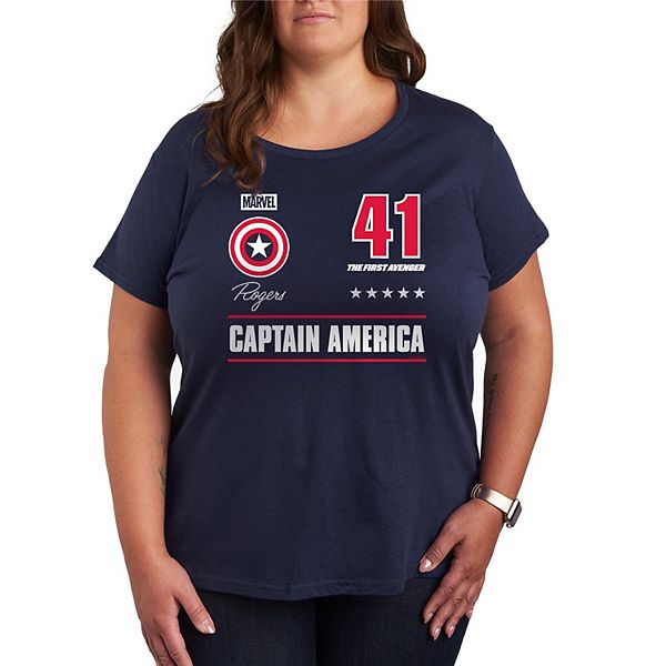 

Футболка Plus size с принтом Captain America Marvel, Navy
