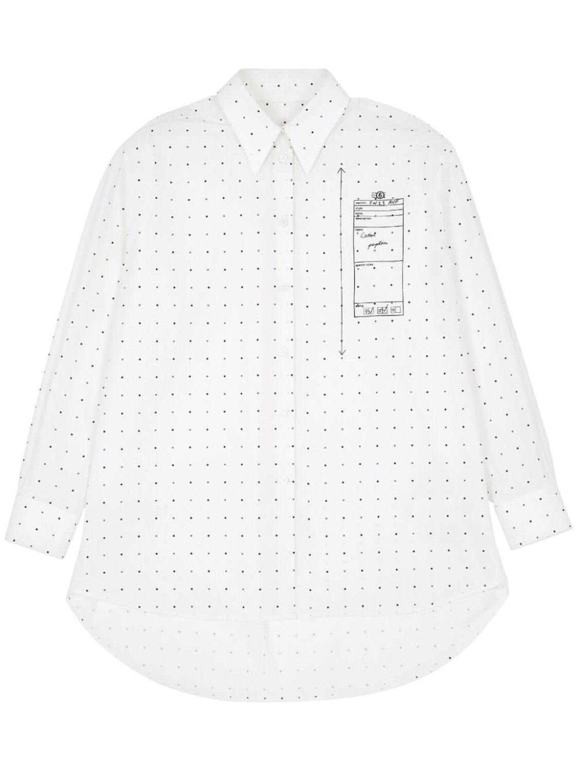 

MM6 Maison Margiela рубашка в горох, белый