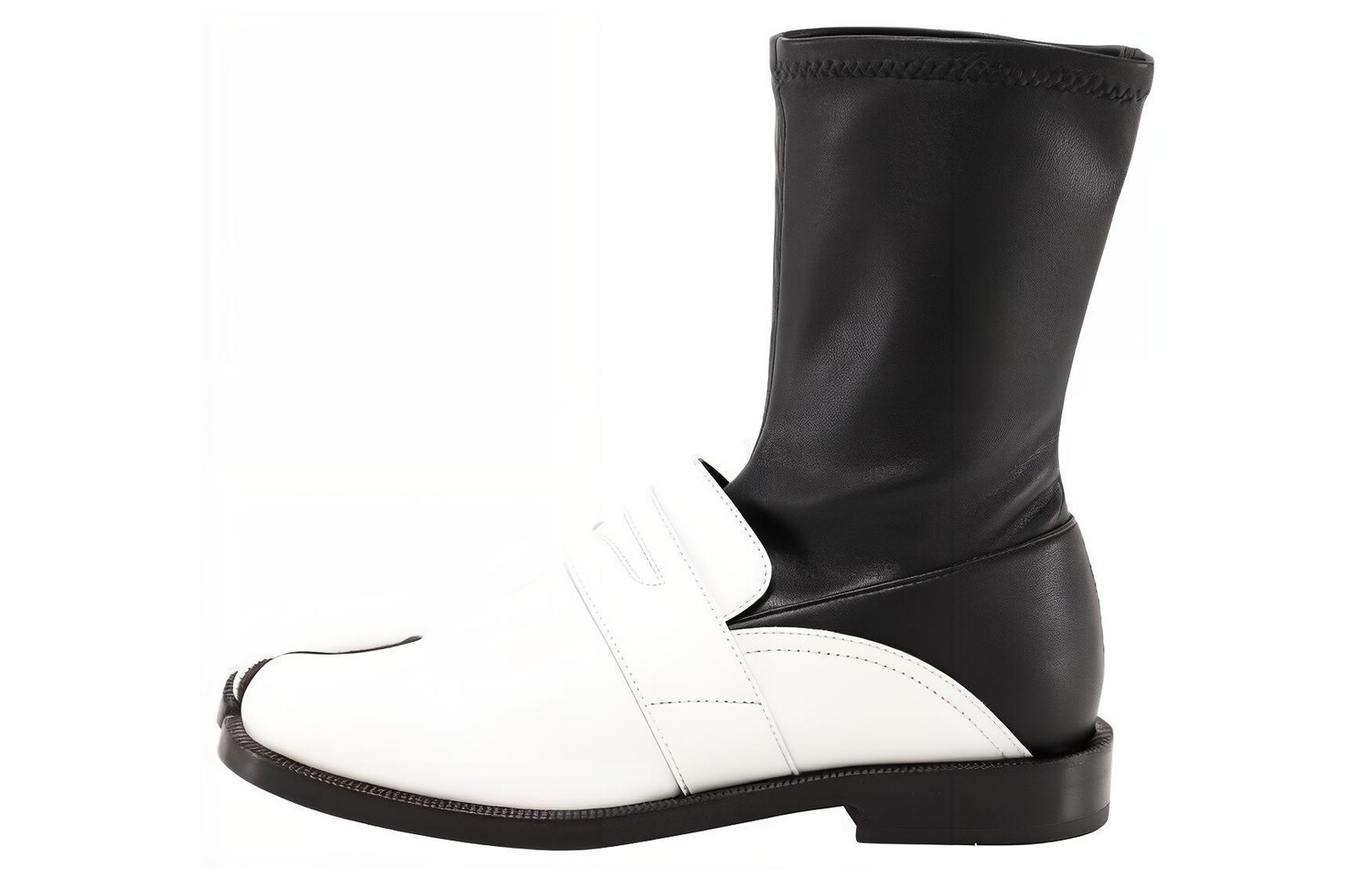 Ботильоны Tabi женские белые/черные Maison Margiela