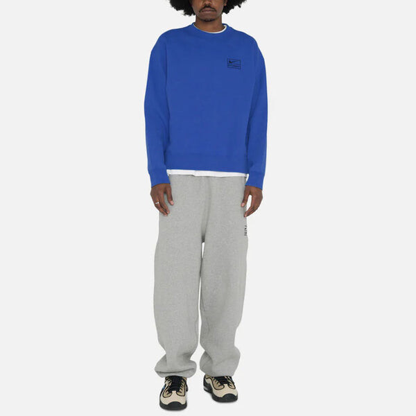 Толстовка Nike Acid Wash Crew Fleece x Stussy 'Blue', синий — фото 3