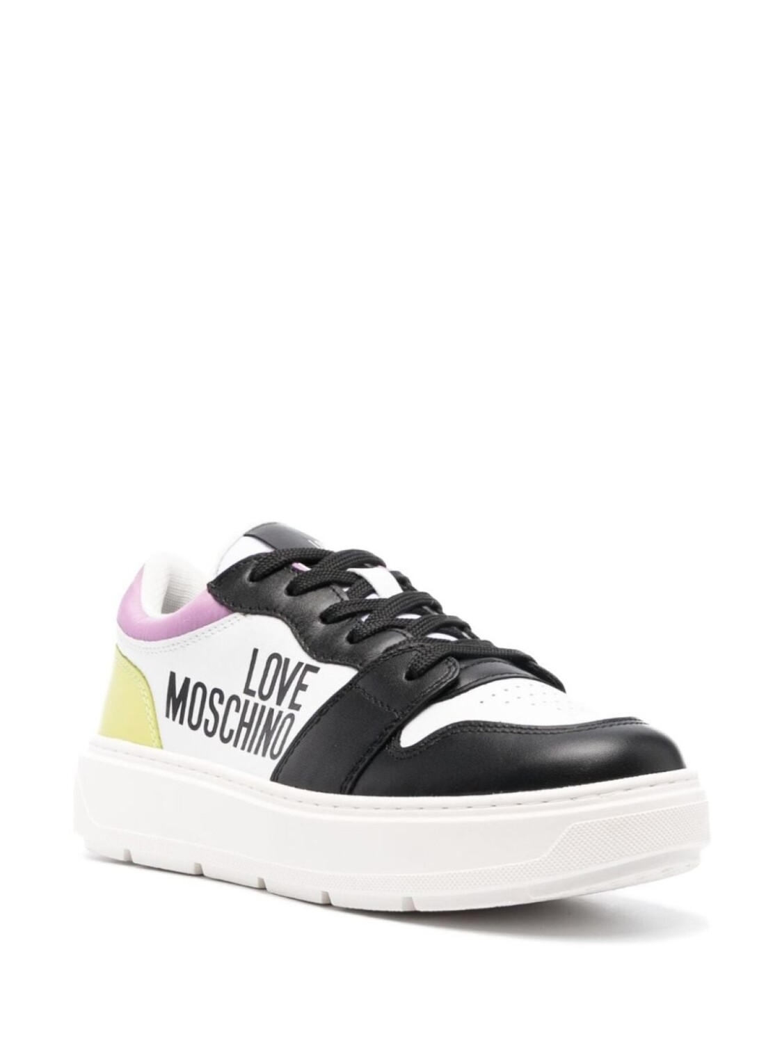 Кроссовки Love Moschino Color Block With Logo, белый/черный/желтый/сиреневый — фото 2
