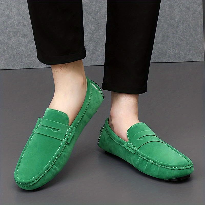 Мужские мокасины Penny Loafer, водительские туфли, удобные нескользящие слипоны, мужская обувь на все сезоны Hhhchpm, зеленый — фото 2