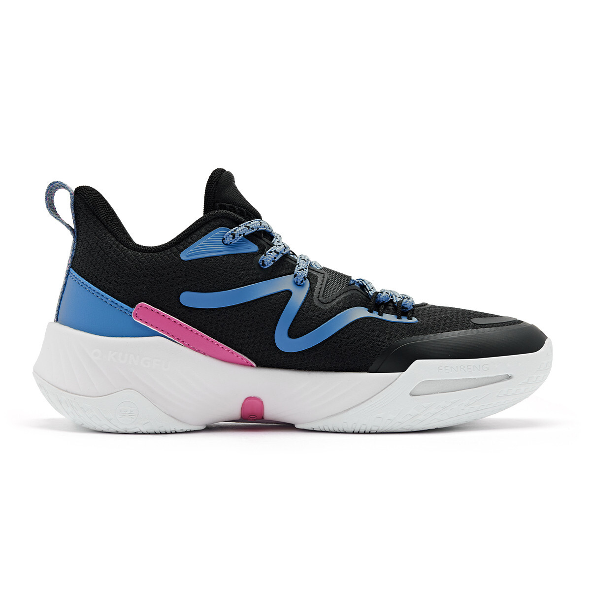 

Баскетбольные кроссовки Uh-huh Basketball Shoes Women's Low-Top Black/washed Blue Qiaodan