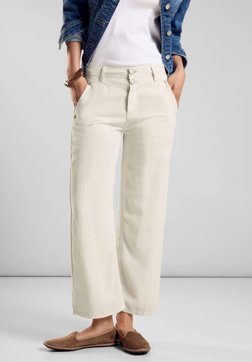 

Джинсы STREET ONE 7/8, с широкими штанинами, цвет Ecru Wash