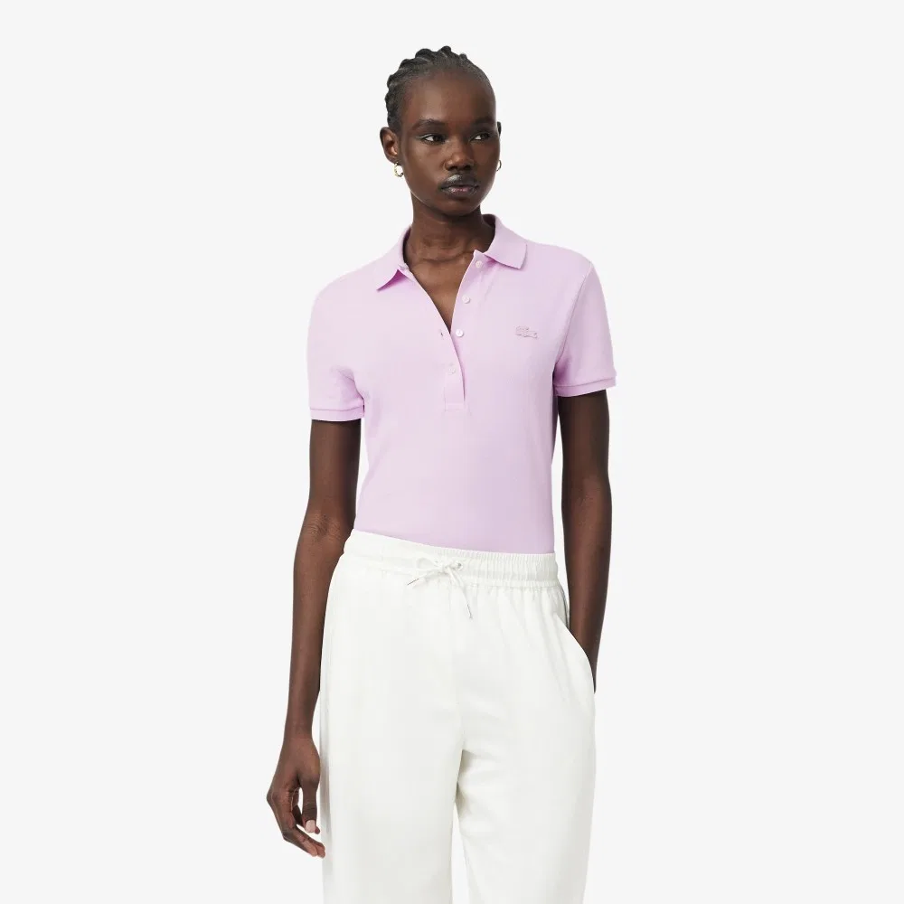 Футболка-поло Lacoste Slim Fit Mini Pique, розовая