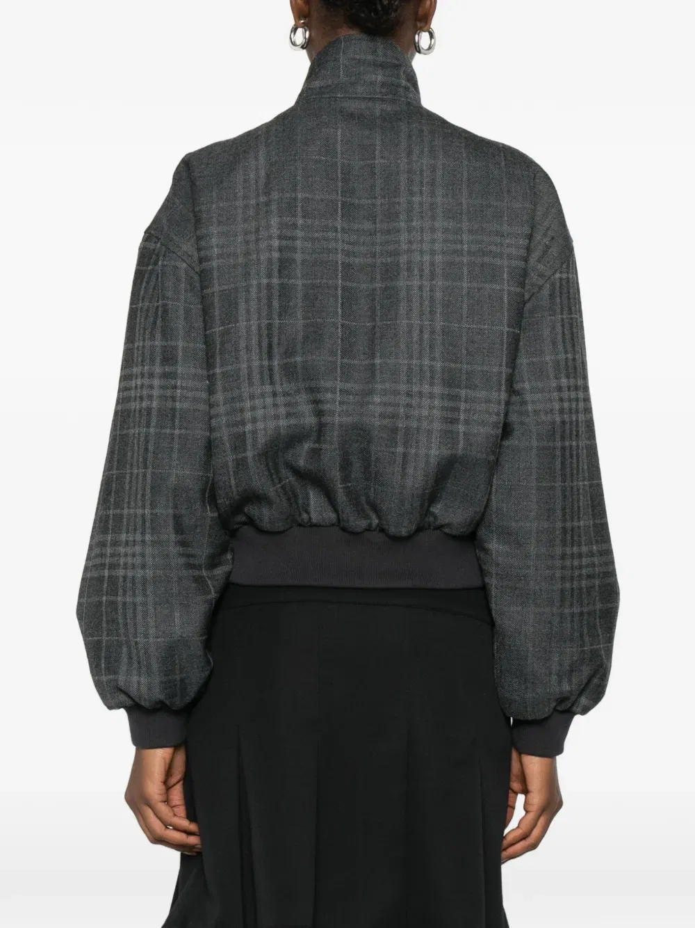 Клетчатая куртка-бомбер Balenciaga, серый — фото 4