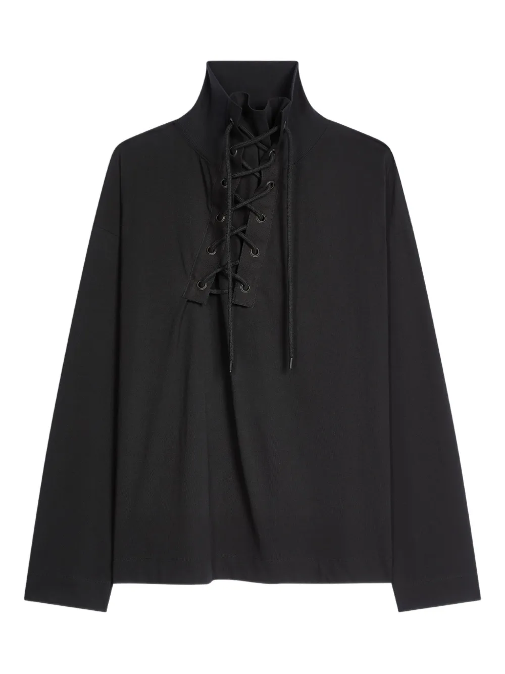 

Футболка с длинными рукавами и шнуровкой DRIES VAN NOTEN, черный