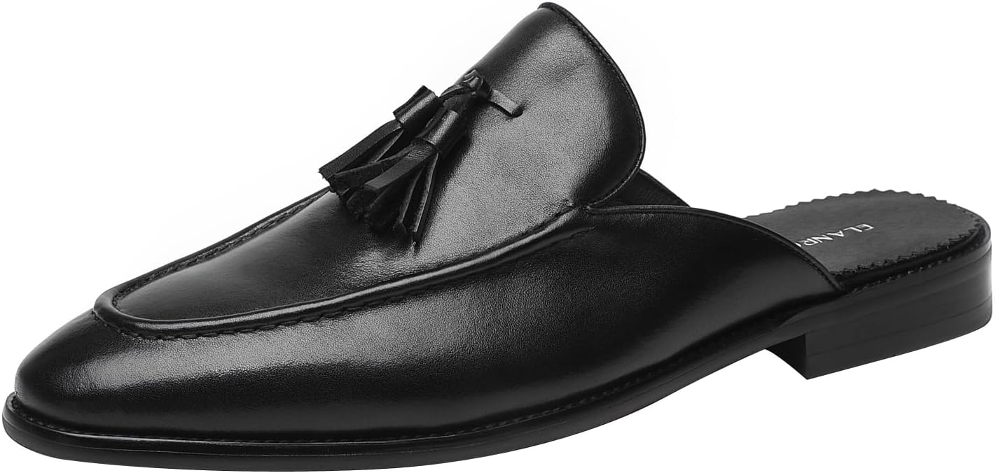 

Мужские лоферы ELANROMAN без задника, черные, из натуральной кожи, мюли, тапочки, обувь на легком надевании