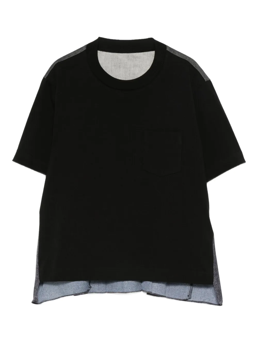 

Многослойная футболка с круглым вырезом SACAI, черный