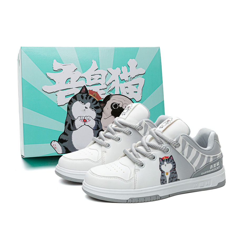

Supremo Cat Низкие скейтерские кроссовки унисекс бело-серые, цвет White/Gray