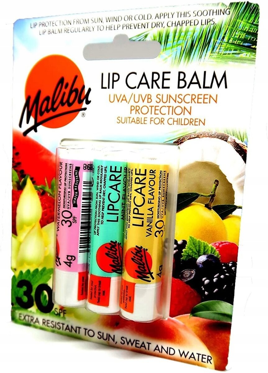 

Malibu Lip Care Balm UVA-UVB Набор губных помад SPF30