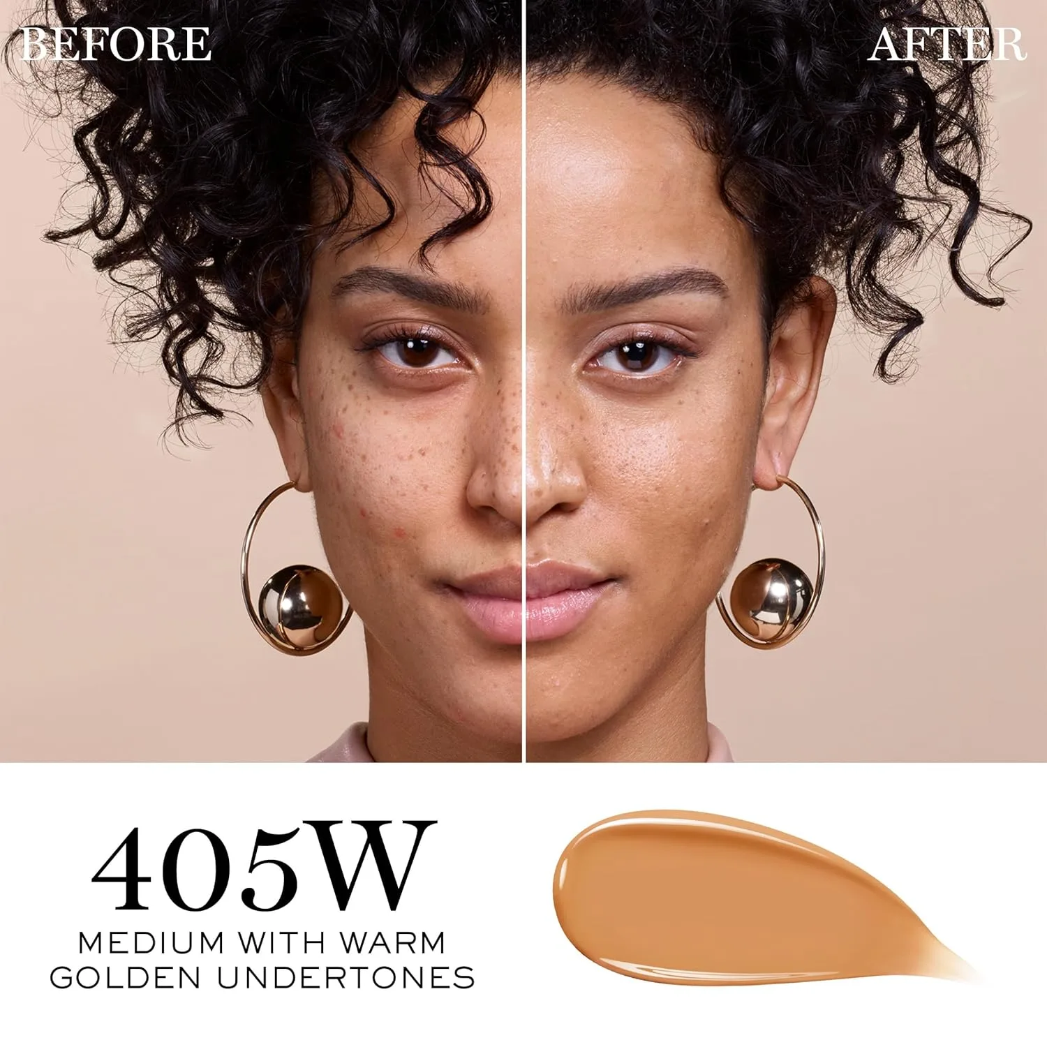 Тональный крем Lancôme Teint Idole Ultra Wear Care & Glow Longwear Foundation с SPF 27, увлажняющий, со средней степенью покрытия, которое можно наслаивать, и сияющим финишем., 405W: medium with warm golden undertones — фото 2