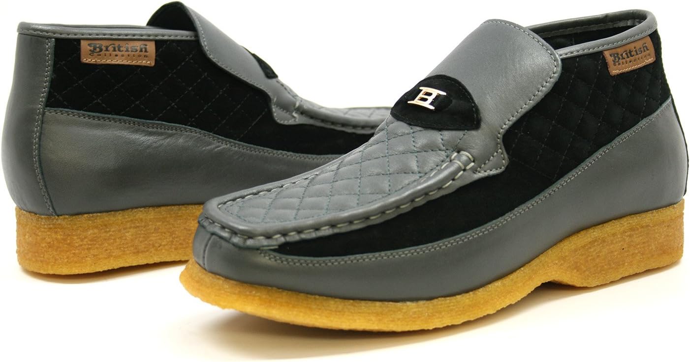 

Британская коллекция клетчатых туфель без шнурков British Collection, черный/серый