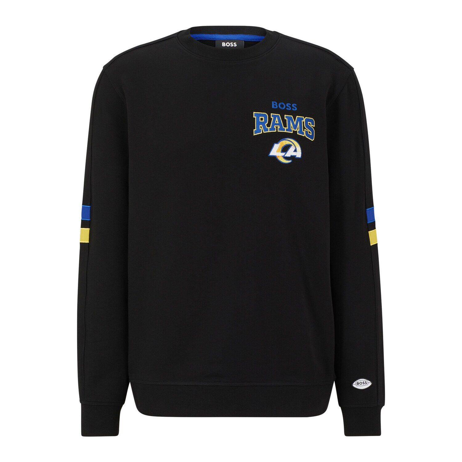 

Мужской пуловер с круглым вырезом BOSS X NFL Black/Royal Los Angeles Rams Drive