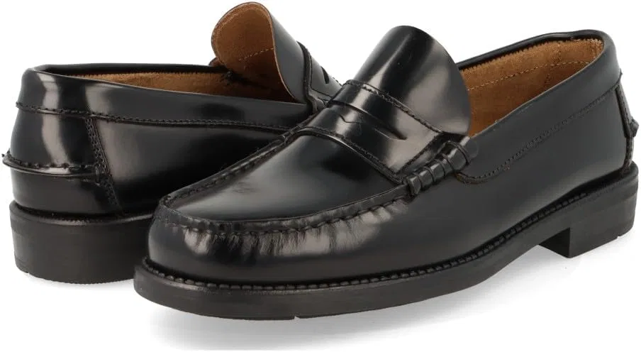 Мужские кожаные испанские туфли Edward's с резиновой подошвой, модель 1001, Black — фото 4