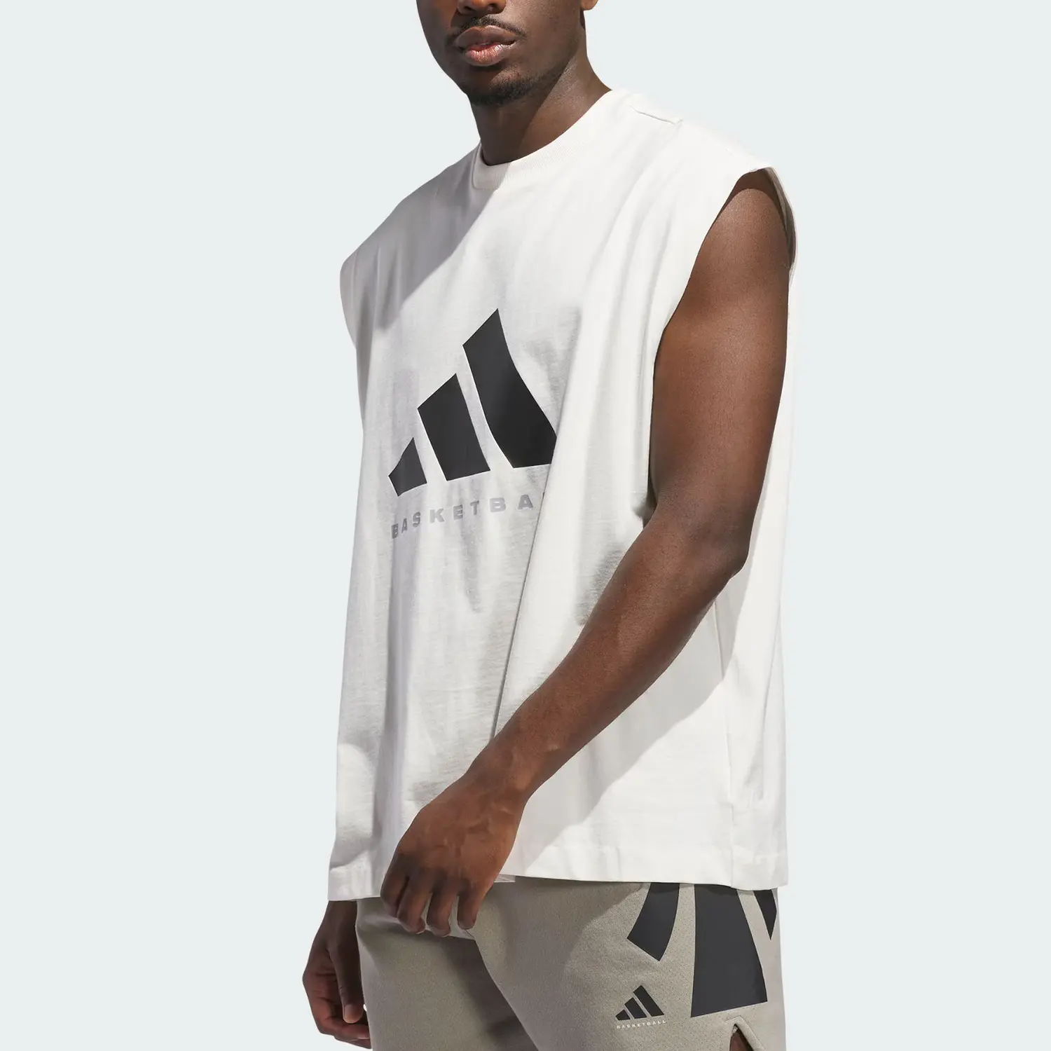 С AdiClub баскетбольный майка без рукавов унисекс Adidas, белый/черный — фото 4