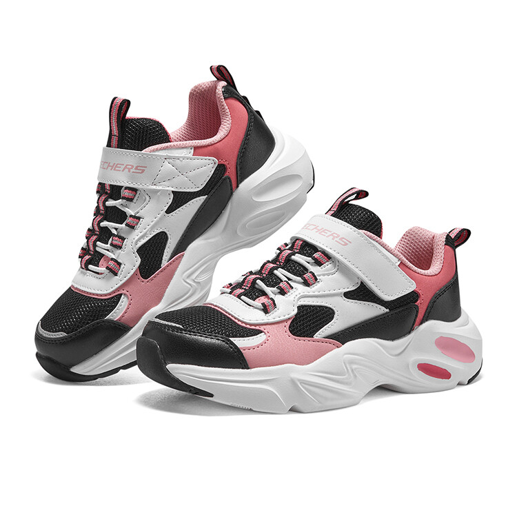 Кроссовки Skechers Girls Kids Lifestyle Shoes GS Low-top Pink/Red, белый/черный — фото 3