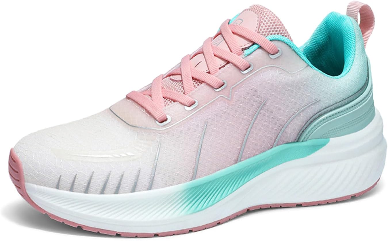 

Мужские ортопедические кроссовки с поддержкой свода стопы, дышащие, модные, для мужчин и женщин, на шнуровке, для бега и тенниса, с нескользящей подошвой, для прогулок вдвоем Aivyfaja, розовый/голубой