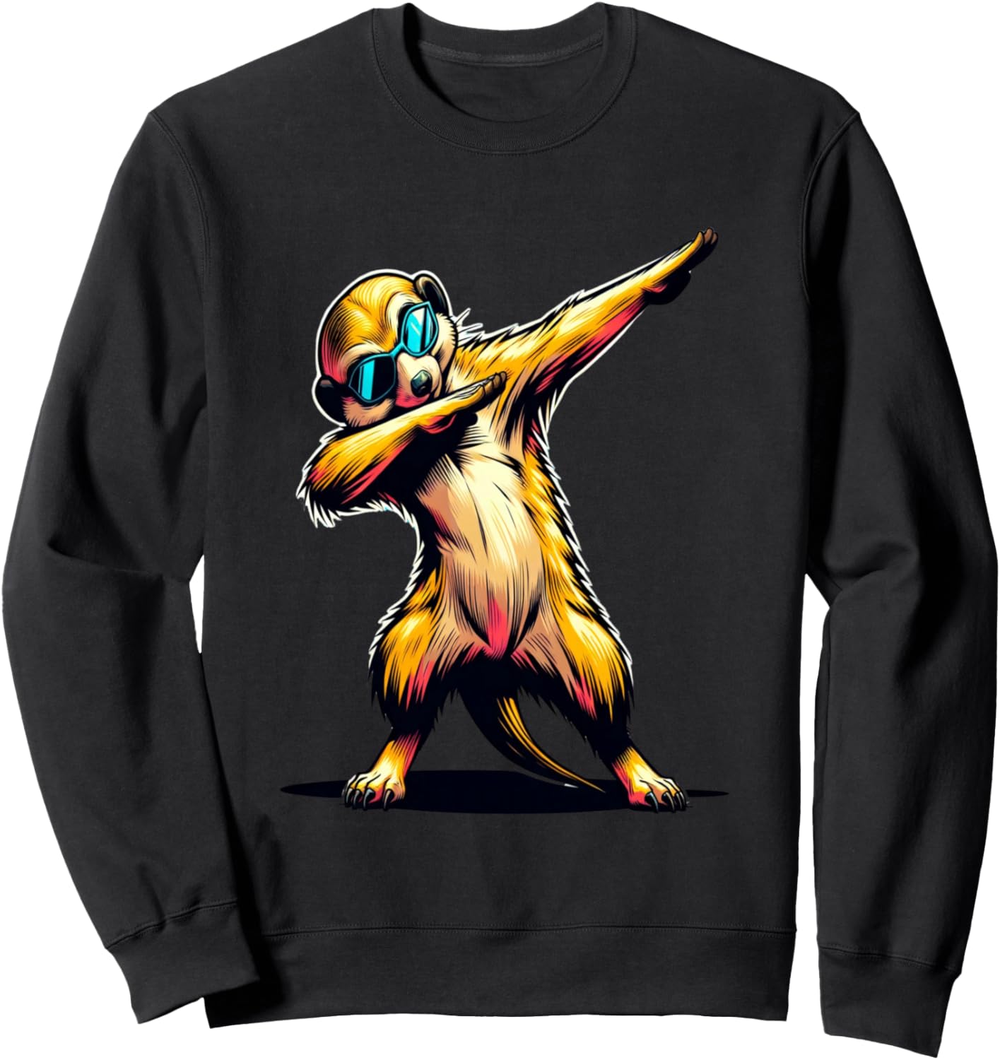 

Забавная толстовка с изображением танцующего дубляжа суриката, черная Dustwear Design - Dubbing And Dabbing