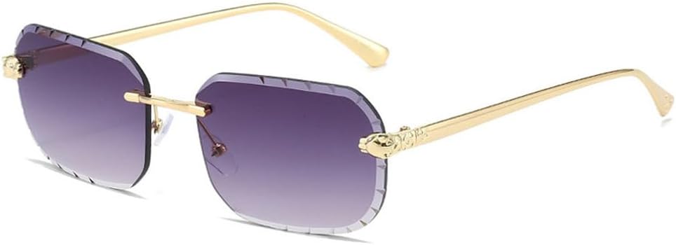 

Модные безрамочные металлические солнцезащитные очки для мужчин и женщин, прямоугольные солнцезащитные очки в стиле ретро, ​​очки для путешествий TKKTLLT, Gold Gradient Gray