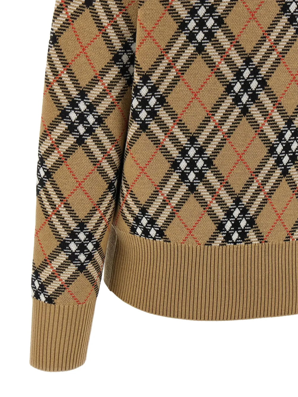Свитер Burberry Шерстяной в клетку, нейтральный — фото 4