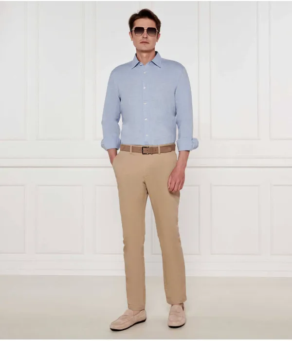 Льняная рубашка c-hal-kent-c3-223 Casual fit Boss, синий — фото 2