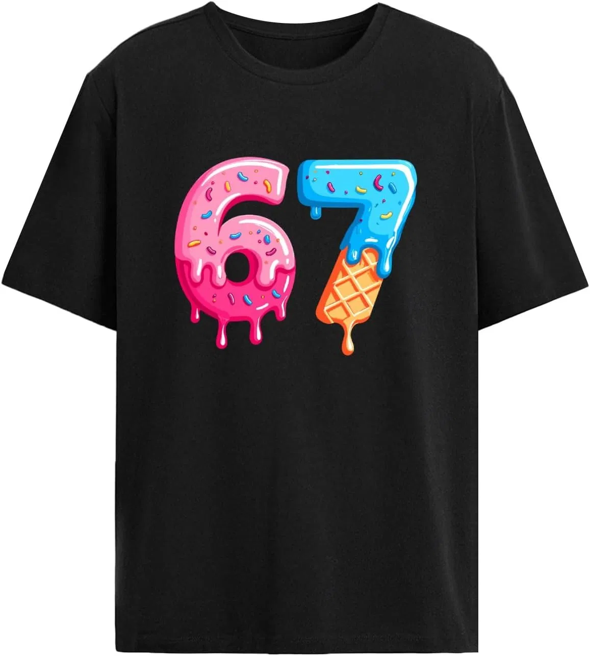 Six Seven 6 7 Meme Design футболка женская повседневная Generic, черный