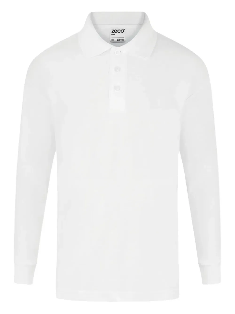 Рубашка-поло с длинными рукавами Zeco Schoolwear Kids, белый