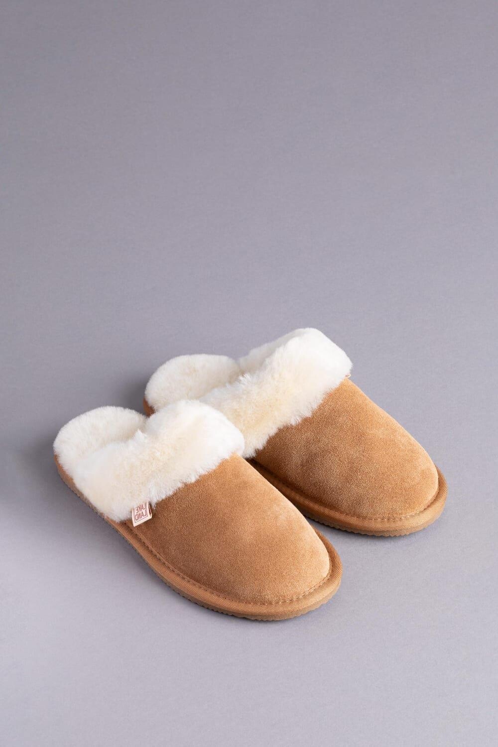 Тапочки-слайдеры из овчины Lakeland Leather, коричневый