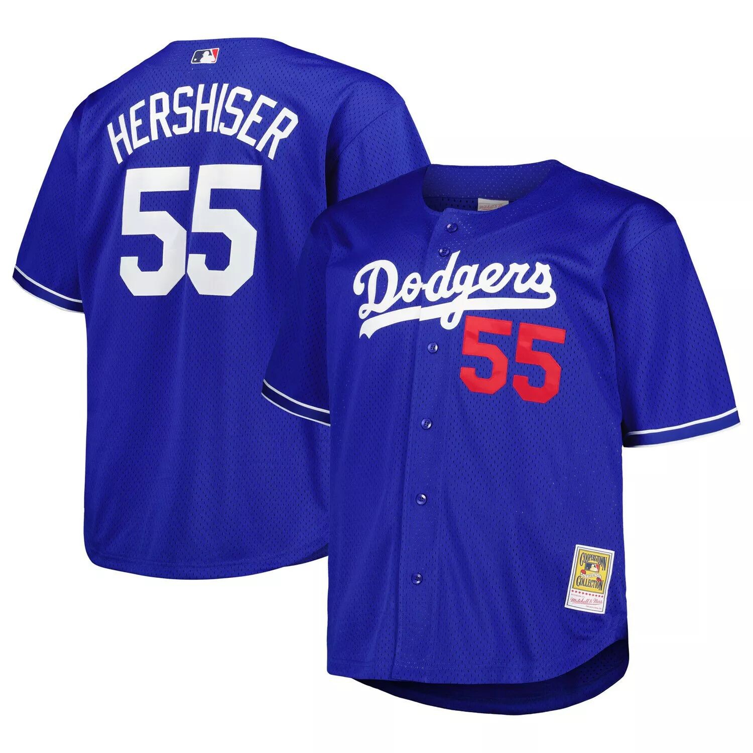 

Мужская футболка Mitchell & Ness Orel Hershiser Royal Los Angeles Dodgers Big & Tall Cooperstown Collection, копия тренировочного Джерси