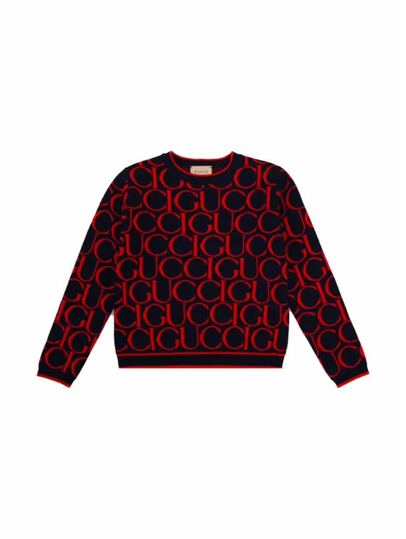 

Шерстяной джемпер с монограммой Gucci, мультиколор