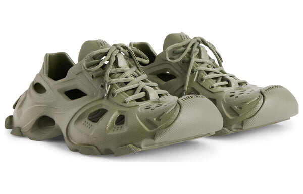 Кроссовки hd lace up cut out sneakers 'olive green' Balenciaga, зеленый — фото 3
