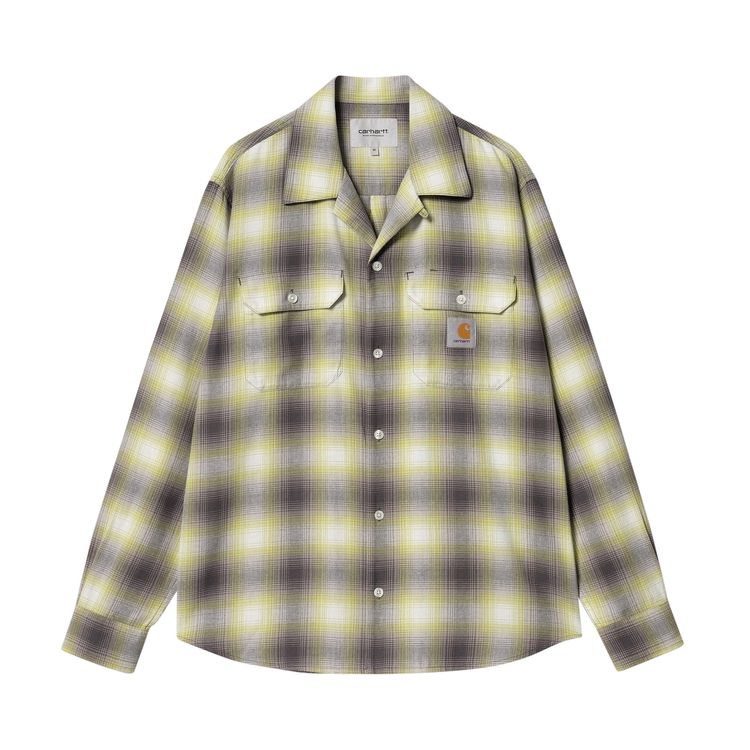 

Рубашка Carhartt WIP Long-Sleeve Check Shirt Blanchard Check/Arctic Lime, зеленый