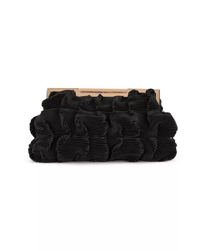 

Женский мини-клатч из атласа со складками Chloe Jewel Badgley Mischka, синий